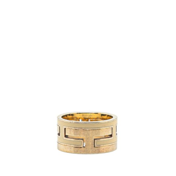 Herms Move Ash Ring #8 Gold Ivory SV925 Silver Women's HERMES